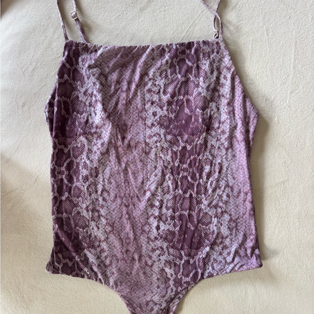 Mai underwear Purple Snake Print Women's One Piece Swimsuit